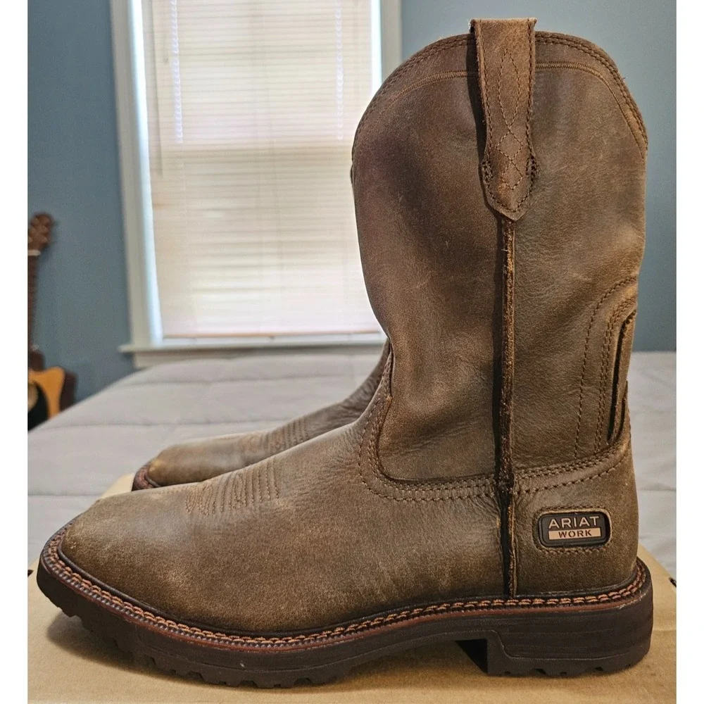 Ariat® (Men's 10 D) Activator™ Square-Toe Work Boot in Brown Bomber - $200
